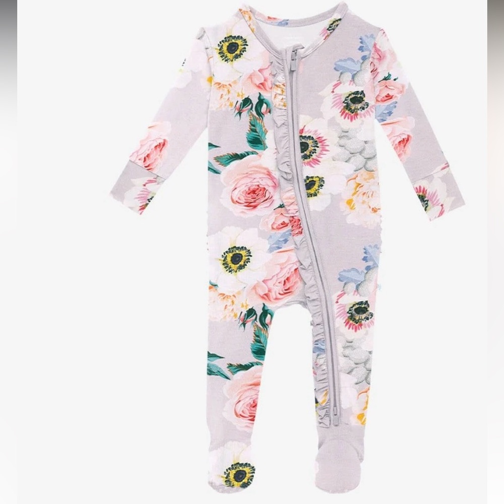 Footie Ruffled Zippered One Piece